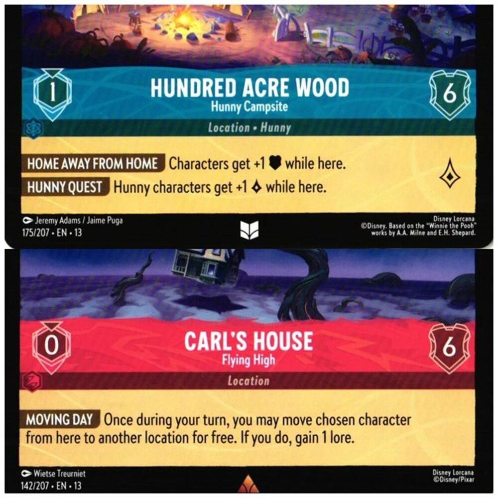 Disney Lorcana Hundred Acre Wood 175 & Carl's House 142 Attack of the Vine